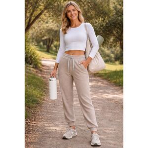 Lululemon Athletica Brown Warm Down Mid Rise Jogger Sweatpants   Women's Size 2